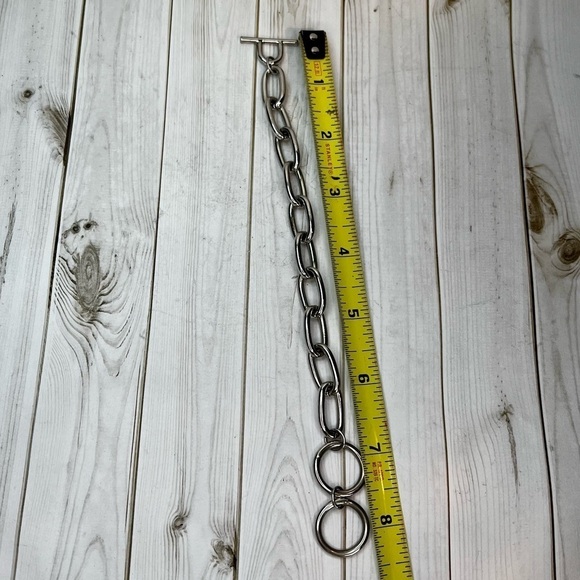 Silver-tone Chain Bracelet Modern Contemporary Statement - Picture 5 of 6